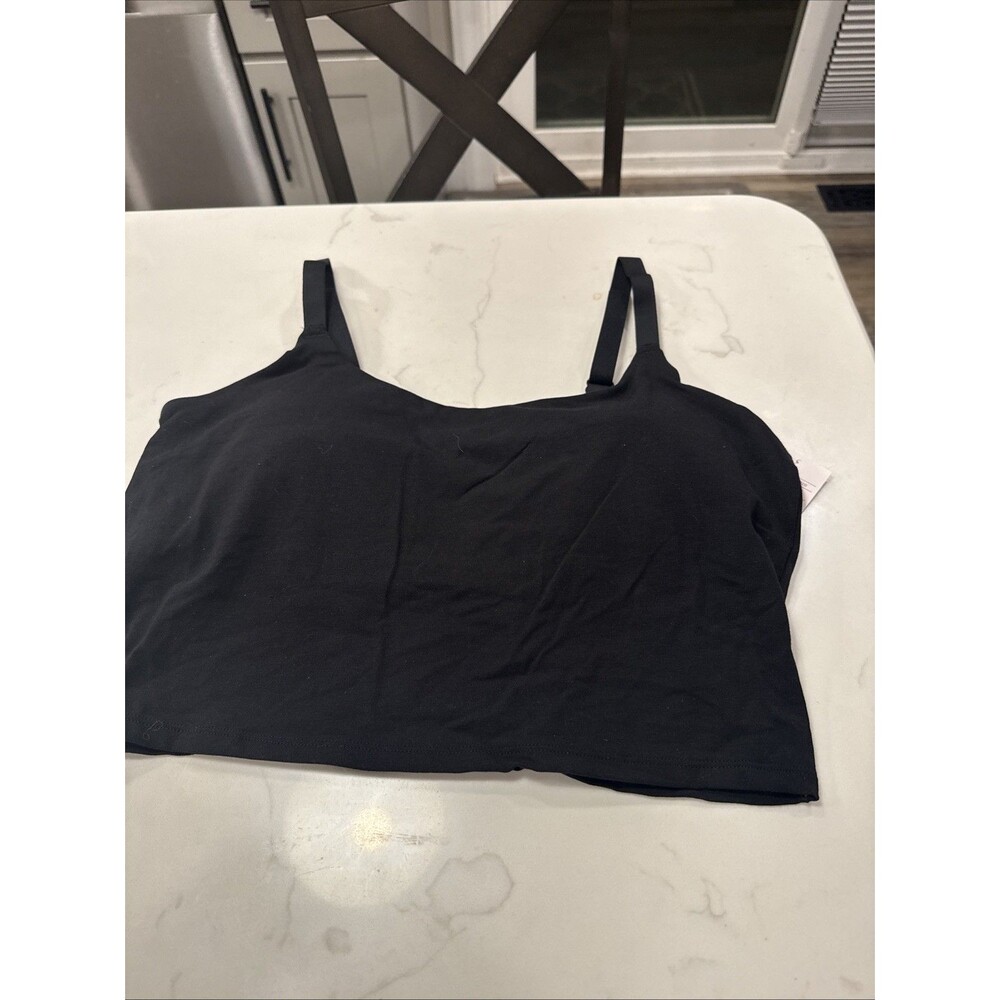 Auden Black Bra Top Size XL, Cotton Blend, Lightly Lined, Padded, Pull Over.